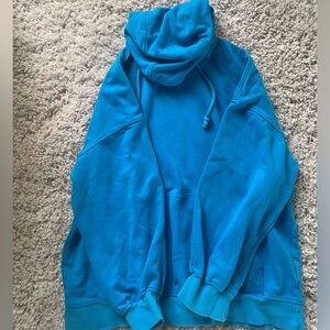 Bright blue hoodie